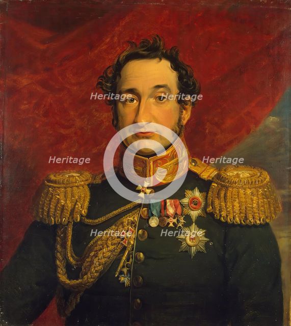 Portrait of Vasily S. Trubetskoy (1776-1841), 1822. Creator: Workshop of George Dawe.