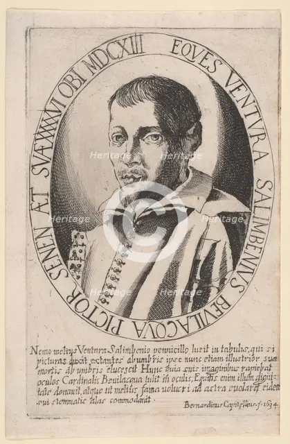 Portrait of Ventura Salimbeni, 1634. Creator: Bernardino Capitelli.