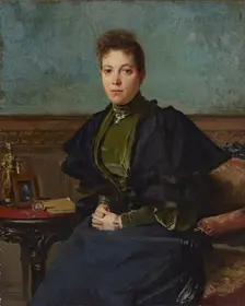Portrait of Vera Kharitonenko, 1893. Creator: Francois Flameng