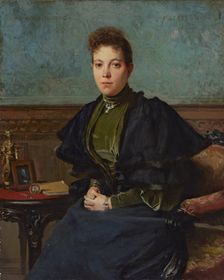 Portrait of Vera Kharitonenko, 1893. Creator: Francois Flameng
