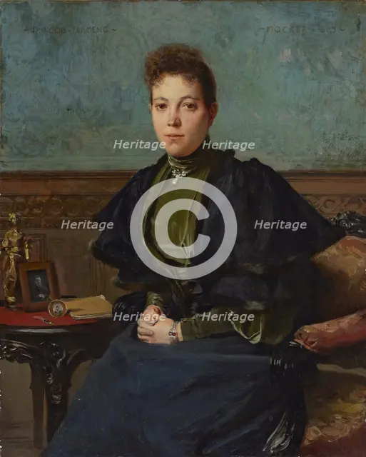 Portrait of Vera Kharitonenko, 1893. Creator: Francois Flameng.