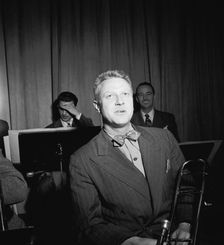 Portrait of Vernon Brown, Spots Esposito, and Bobby Hackett, Museum of Modern Music...N.Y., 1947. Creator: William Paul Gottlieb