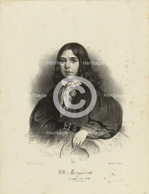 Portrait of Vito Mangiamele (1827-1897) , 1839. Creator: Devéria, Achille (1800-1857).