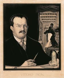 Portrait of Vittorio Pica, 1912. Creator: Martini, Alberto (1876-1954)