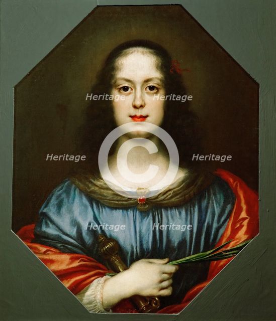 Portrait of Vittoria della Rovere (1622-1694) as Saint Catherine, 1640s. Artist: Dolci, Carlo (1616-1686)