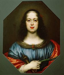 Portrait of Vittoria della Rovere (1622-1694) as Saint Catherine, 1640s. Artist: Dolci, Carlo (1616-1686)