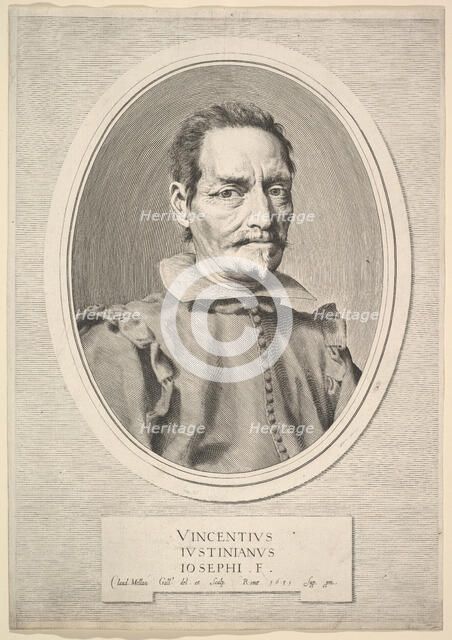 Portrait of Vicenzo Giustiniani, 1631. Creator: Claude Mellan.