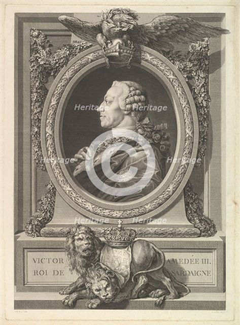 Portrait of Victor Amadeus III, King of Sardinia, 1777. Creator: Augustin de Saint-Aubin.
