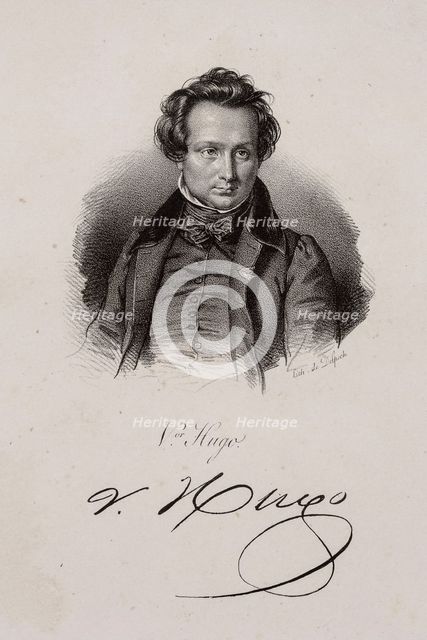 Portrait of Victor Hugo (1802-1885), 1840. Creator: Francois-Seraphin Delpech.