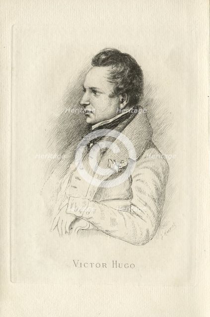 Portrait of Victor Hugo (1802-1885). Artist: Noël, Léon (1807-1884)