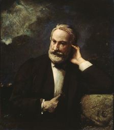 Portrait of Victor Hugo (1802-1885), ca 1868. Creator: Chifflart, François (1825-1901)