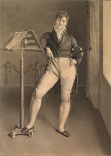 Portrait of Violinist Jean Vidal (1789-1867), 1808. Creator: Adrien Victor Auger (French, 1787-1854)