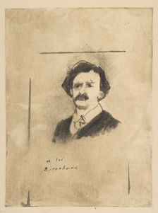 Portrait of Virginie Cardinal's Favorite, the Actor Crochard (illustration for La Fami..., ca. 1880. Creator: Edgar Degas
