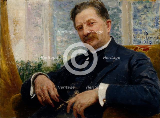 Portrait of Y.M. Vengerov, 1916. Artist: Repin, Ilya Yefimovich (1844-1930)