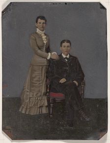 Portrait of young couple, 1860s-1880s. Creator: Unknown