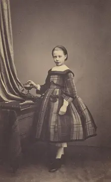 Portrait of young girl, 1865-1870. Creator: C. Robert