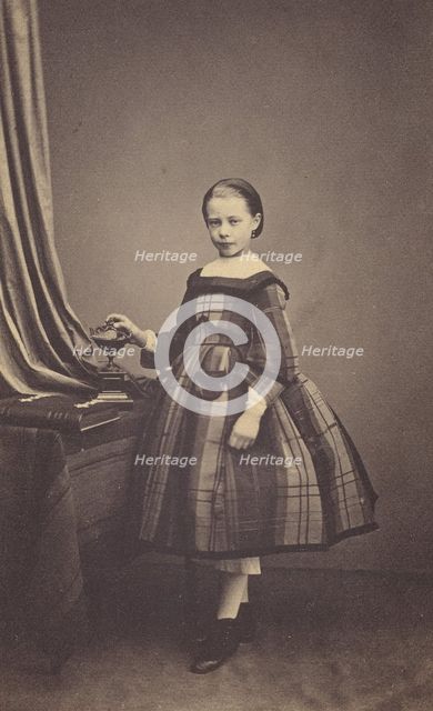 Portrait of young girl, 1865-1870. Creator: C. Robert.