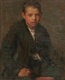 Portrait of young labourer, 1907. Creator: Elemír Halász-Hradil