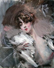 Portrait of young lady with white hair ribbon, 1912