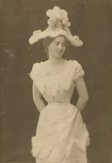 Portrait of young woman in hat, about 1870-1880. Creator: Otto von Mayer