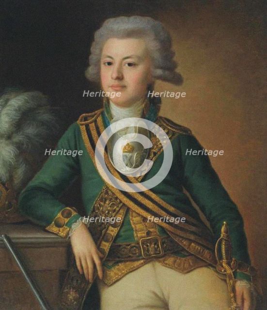 Portrait of Yakov Ivanovich Likhachov, Podporuchik of the Semyonovsky Life-Guards Regiment, 1792. Artist: Kamezhenkov, Ermolay Dementyevich (1760-1818)