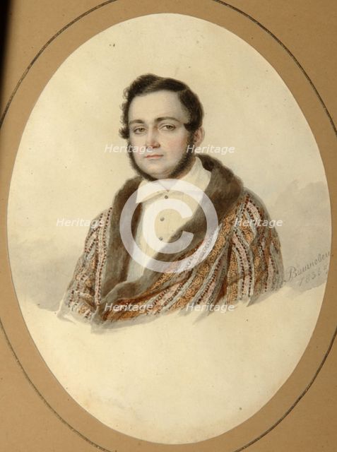 Portrait of Yakov Nikolayevich Kalinovsky (1814-1903), 1836. Artist: Vishnevitsky, Mikhail Prokopyevich (1801-1874)