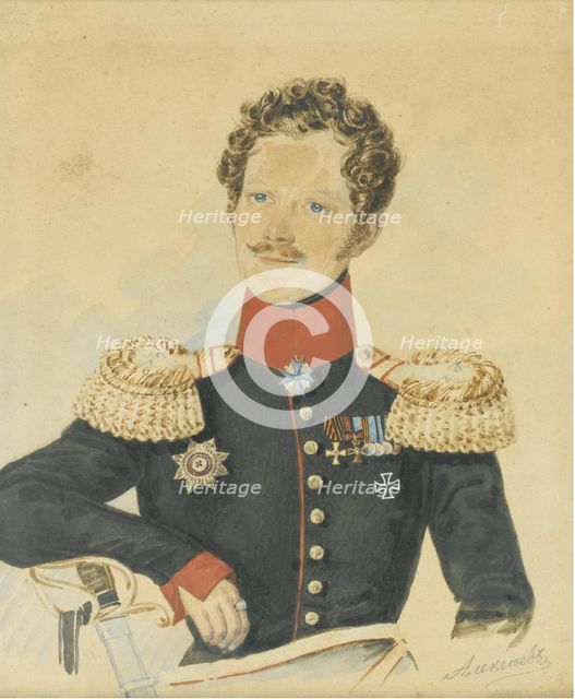 Portrait of Yegor Fyodorovich Meiendorf (1794-1879). Artist: Alexeyev, N.M. (active First Half of 19th cen.)