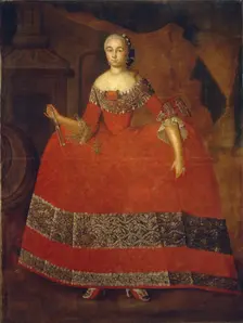 Portrait of Yekaterina Nikolayevna Tishinina, 1759. Artist: Berezin, Ivan Kozmich (1721-1784)