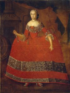 Portrait of Yekaterina Nikolayevna Tishinina, 1759. Artist: Berezin, Ivan Kozmich (1721-1784)
