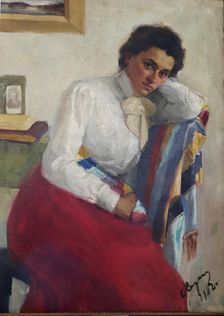Portrait of Yekaterina Pavlovna Peshkova (1876-1965). Creator: Sorin, Saveli Abramovich (1878-1953)