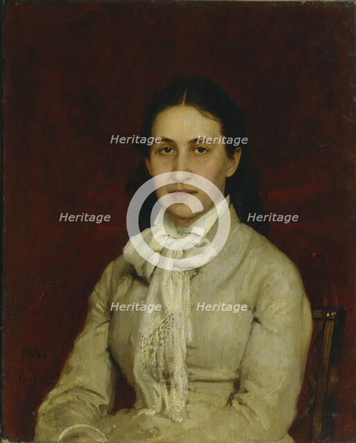 Portrait of Yelizaveta Grigoryevna Mamontova (1847-1908), 1878. Artist: Repin, Ilya Yefimovich (1844-1930)