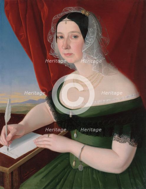 Portrait of Zofia Brezovická from Brezovica and Velká Lomnica, 1845. Creator: Jozef Bozetech Klemens.