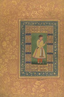 Portrait of Zamana Beg, Mahabat Khan, Folio from the Shah Jahan Album, recto: ca. 1610. Creators: Mir Ali Haravi, Manohar