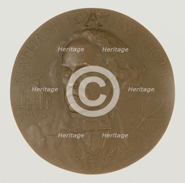 Portrait Medallion of Nathaniel Hawthorne, 1892. Creator: Désiré Ringel d'Illzach.
