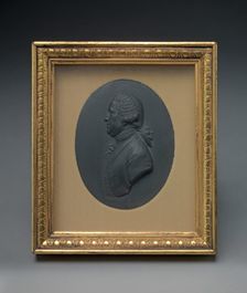 Portrait Medallion of Josiah Wedgwood, modelled in relief by Flaxman in profile, undated. Creator: John Flaxman
