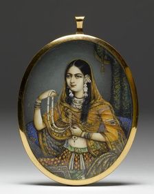 Portrait Miniature of an Indian Courtesan, 1830-1850. Creator: Unknown