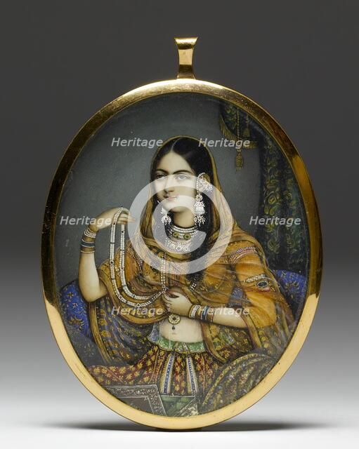 Portrait Miniature of an Indian Courtesan, 1830-1850. Creator: Unknown.