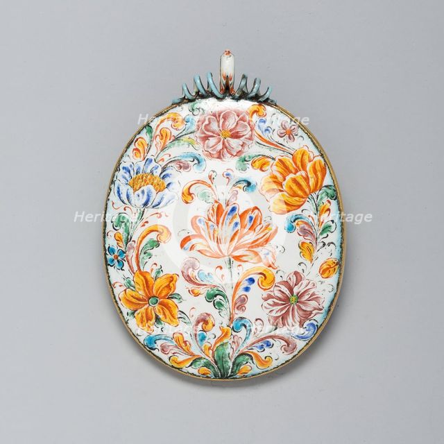 Portrait Miniature with Enameled Frame, France, 1625-1675. Creator: Unknown.