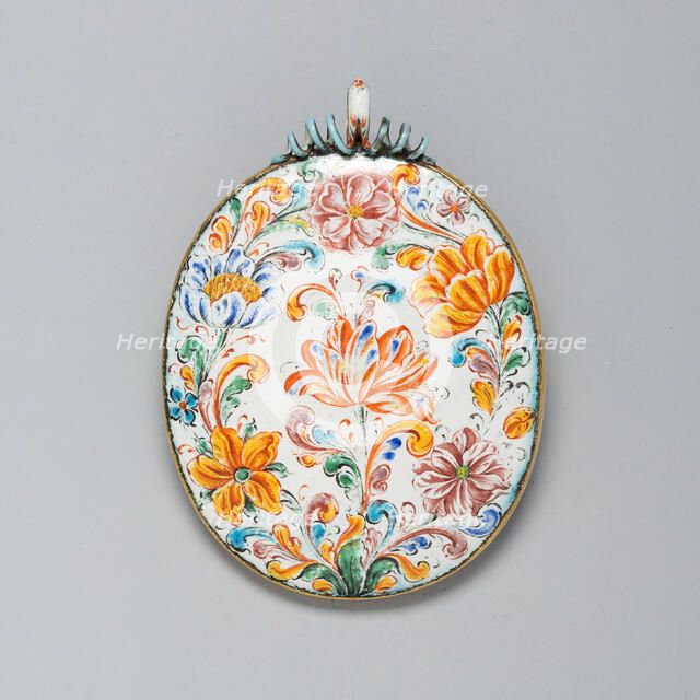 Portrait Miniature with Enameled Frame, France, 1625-1675. Creator: Unknown.