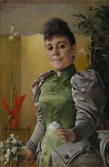 Portrait Mrs Maria von Wahlberg (née Sinebrychoff), 1892. Creator: Gunnar Berndtson