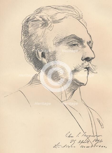 'Portrait-Sketch of M. Gabriel Faure', c1889. Artist: John Singer Sargent.