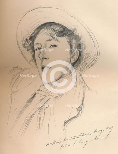 'Portrait sketch of Miss Violet Paget (Vernon Lee)', c1881. Artist: John Singer Sargent.