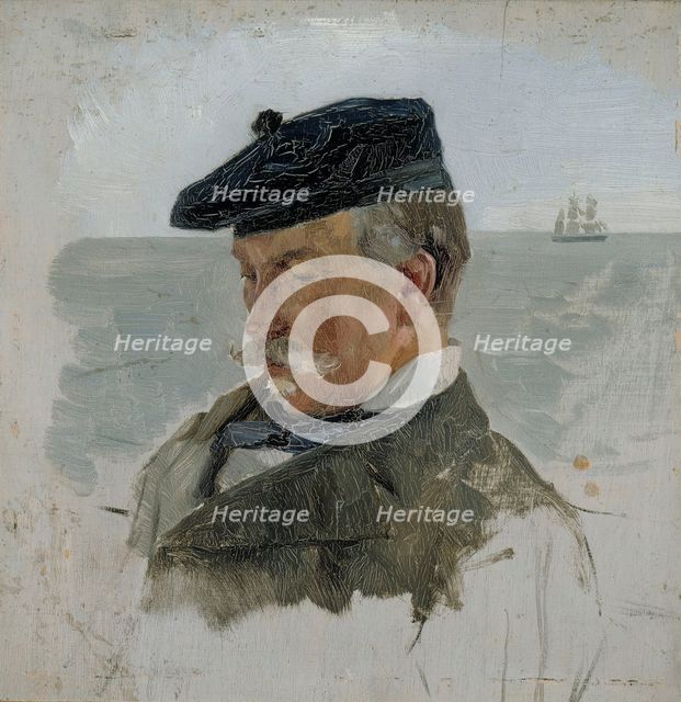Portrait Sketch of Adolf von Becker the Painter, 1880-1889. Creator: Albert Edelfelt.
