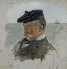 Portrait Sketch of Adolf von Becker the Painter, 1880-1889. Creator: Albert Edelfelt