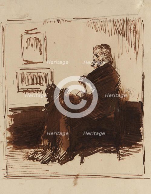 Portrait Sketch of Thomas Carlyle, 1872. Creator: James Abbott McNeill Whistler.