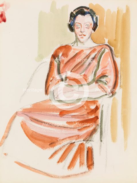 Portrait sketch, c1910s. Creator: Verner Thome.