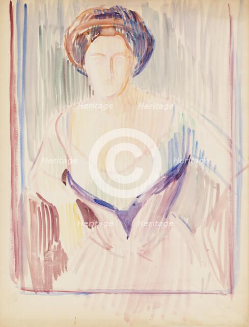 Portrait sketch, c1910s. Creator: Verner Thome.