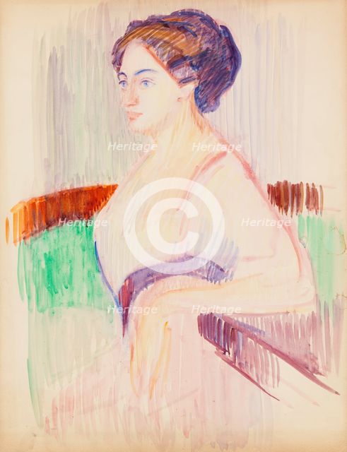 Portrait sketch, c1910s. Creator: Verner Thome.