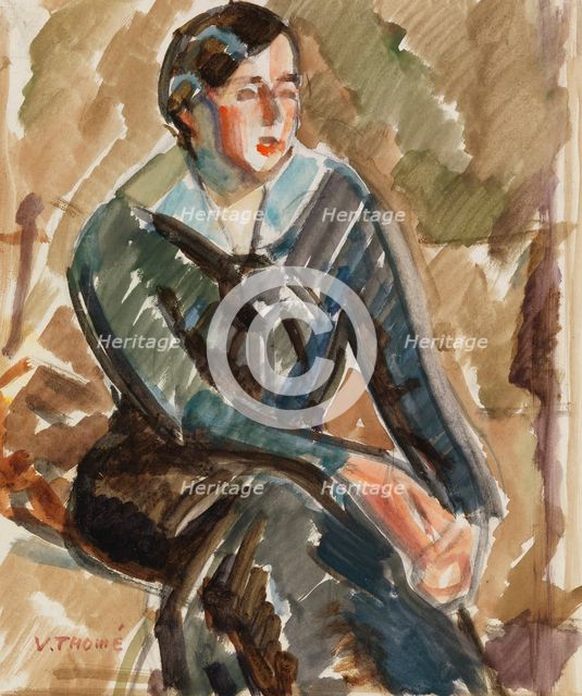 Portrait sketch, c1910s. Creator: Verner Thome.