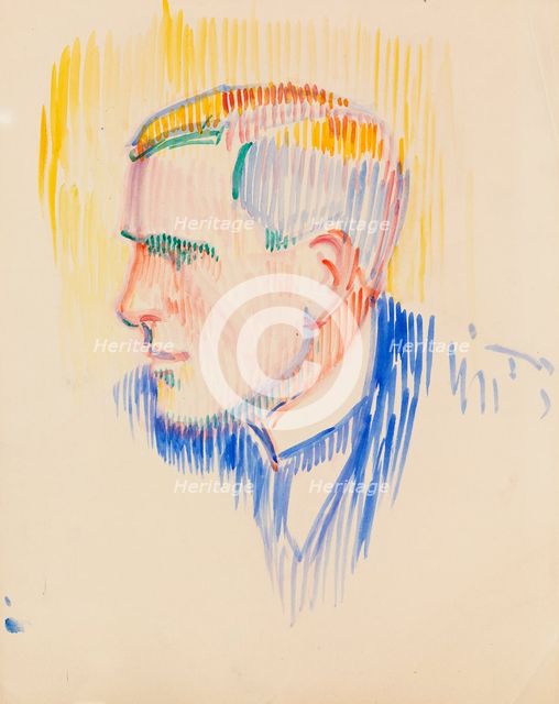 Portrait sketch, Emil Jankes, c1910s. Creator: Verner Thome.